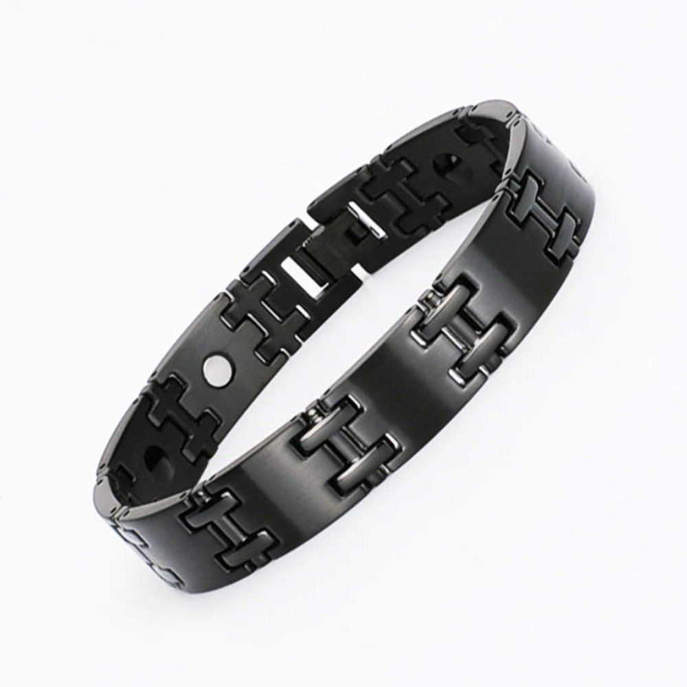 Energy Bracelet Stainless Steel Titanium Black Tungsten Magnetic